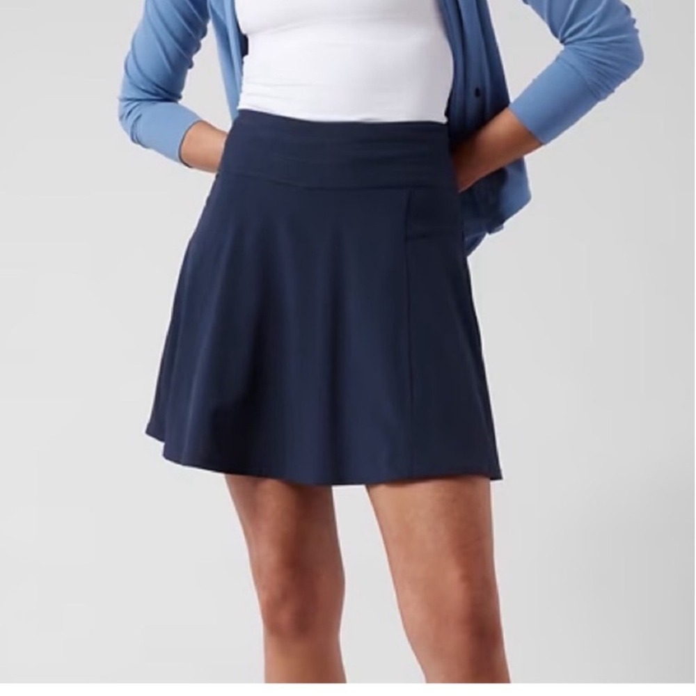 Athleta All Day Skort Jupe Short Navy Blue Active Golf Mini Skirt Womens 4